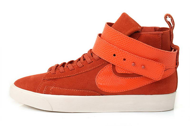 Nike Blazer Eleve Autocollant Chaussures Des Femmes D Orange
